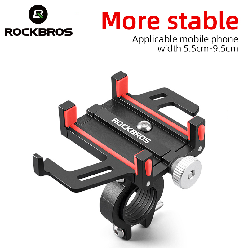 Rockbros suporte do telefone da bicicleta liga de alumínio suporte ajustável rotação 360 montagem do telefone da bicicleta da motocicleta acessórios da bicicleta