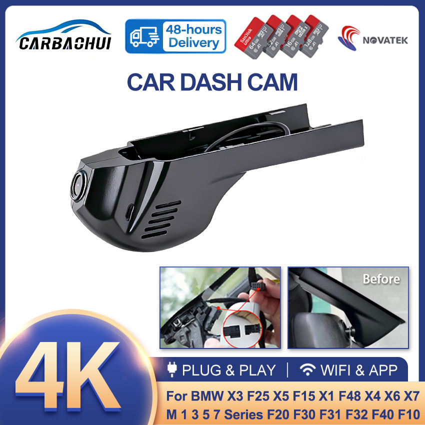 New 4K 2160P Car DVR Dash Cam Camera For BMW X3 F25 X5 F15 X1 F48 X4 X6 X7 M 1 3 5 7 Series F20 F30 F31 F32 F36 F45 F07 DashCam