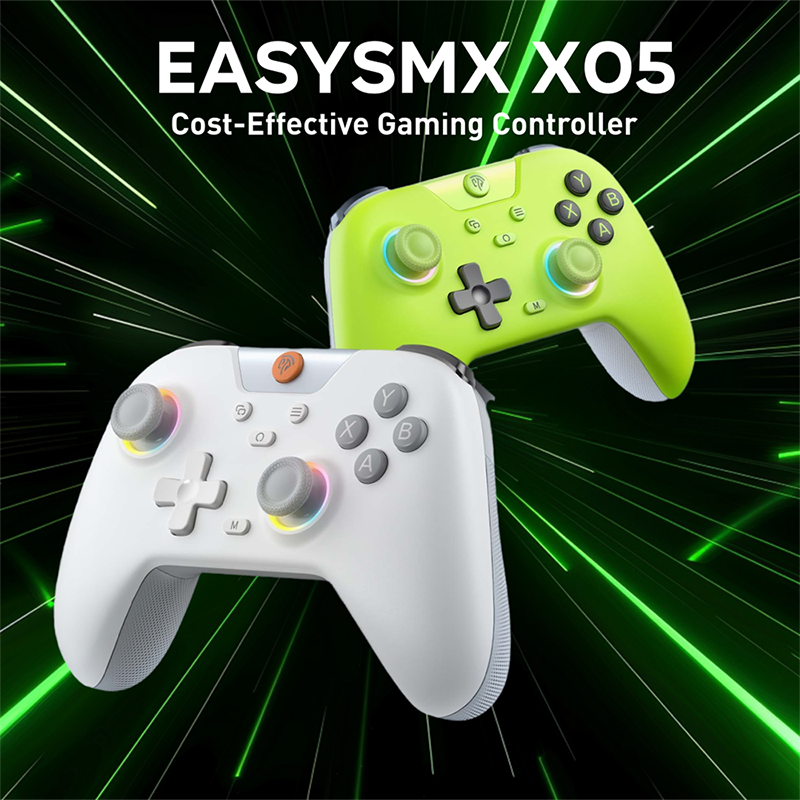 EasySMX X05 무선 게임 패드 Bluetooth 게임 컨트롤러는 PC/전화/스위치/스팀 게이머, RGB 조명, 홀 효과와 호환됩니다.