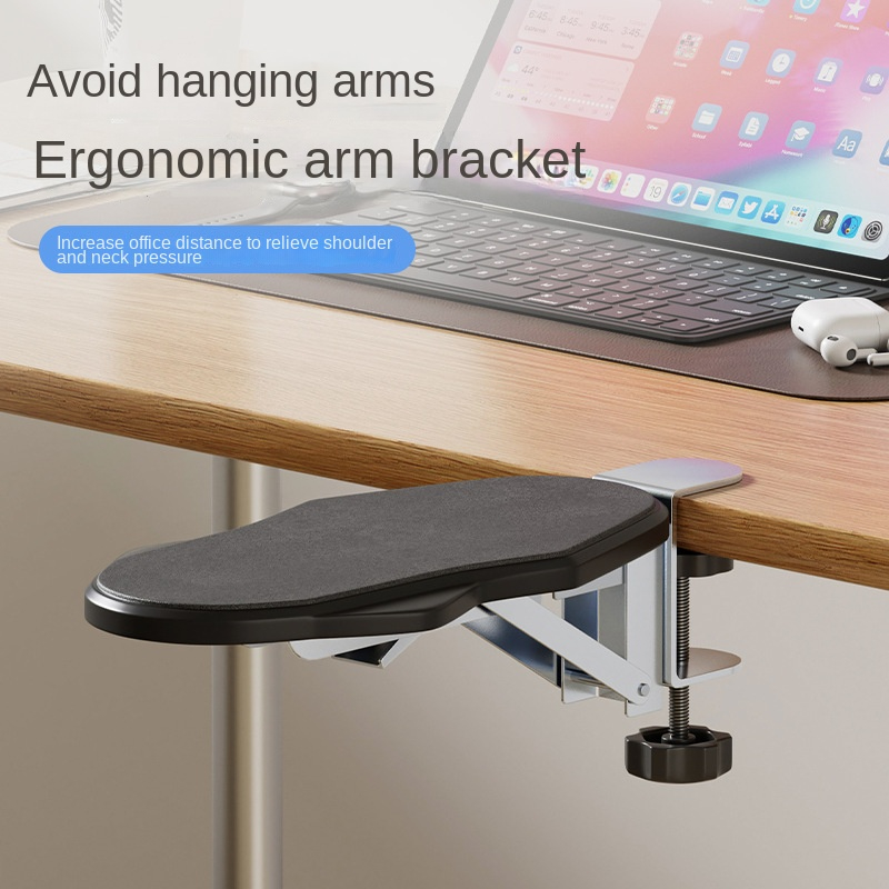 Repose-bras ergonomique pliable pour bureau d'ordinateur, Support de repose-poignet pour clavier, extension d'accoudoir, Support rotatif pour tapis de souris