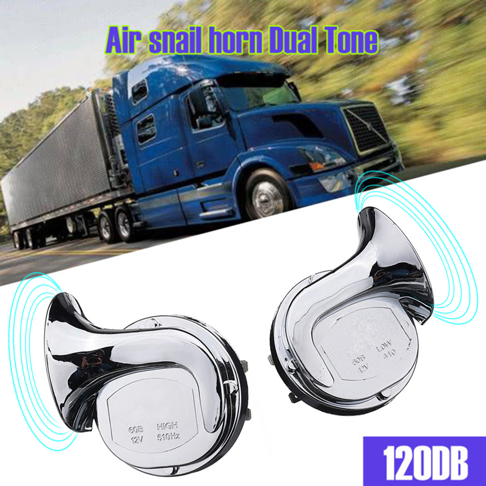 2 szt. 12V 120dB klakson samochodowy motocykl uniwersalny chromowany podwójny ton klakson ślimakowy akcesoria samochodowe nowość