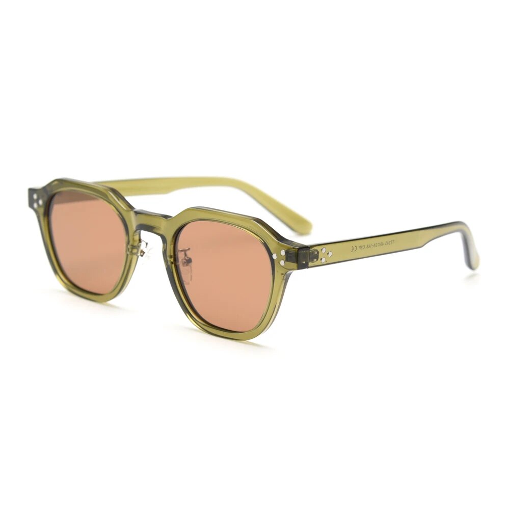 Óculos de sol polarizados para mulheres masculino tr90 quadrado polígono vintage óculos de sol com armação grossa design de marca de luxo retro