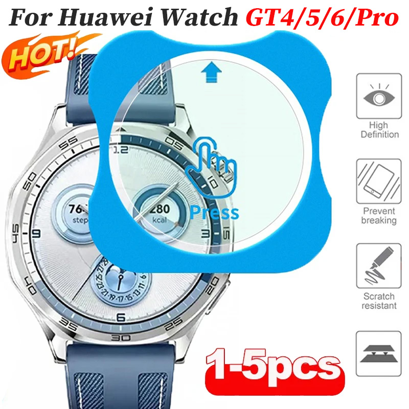 1-5 шт. закаленное стекло для Huawei Watch GT4/5/GT6/GT6Pro 46 мм 41 мм, защитная пленка для экрана с быстрой установкой для Huawei GT5Pro 46/42 мм