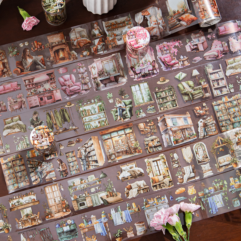 Mr. Paper-Ruban autocollant vintage, 6 styles, matériel décoratif de collage, pour la maison