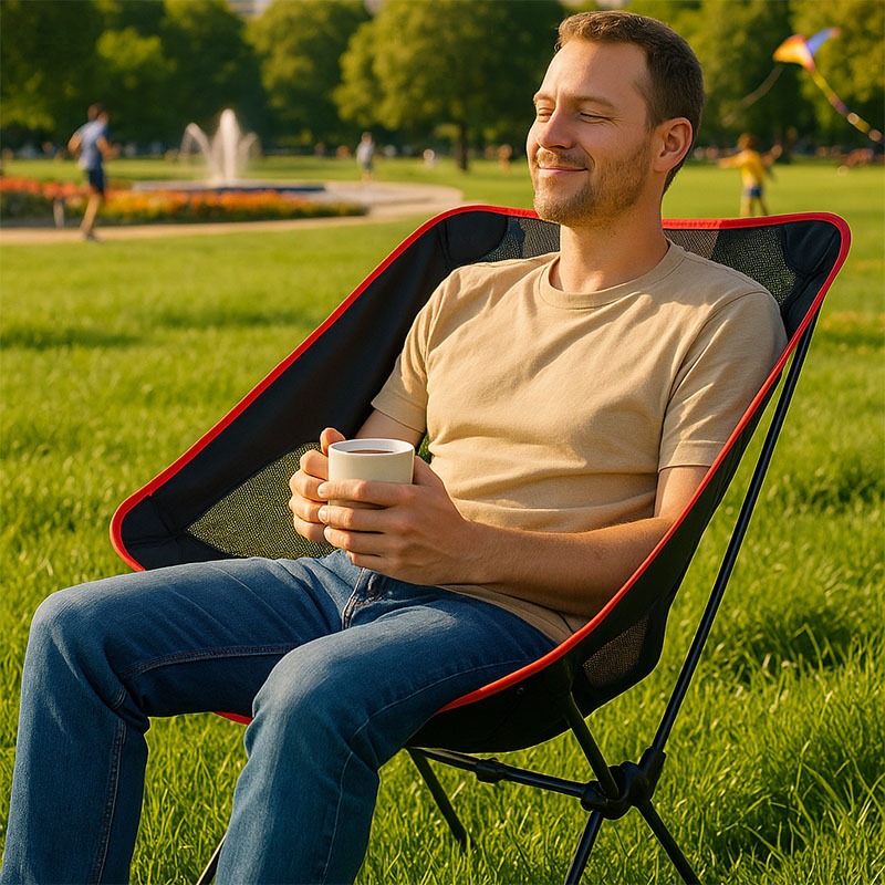 Silla lunar plegable portátil ultraligera con tela Oxford para acampar, senderismo, viajes, Picnic en la playa, pesca, asiento de aventura al aire libre