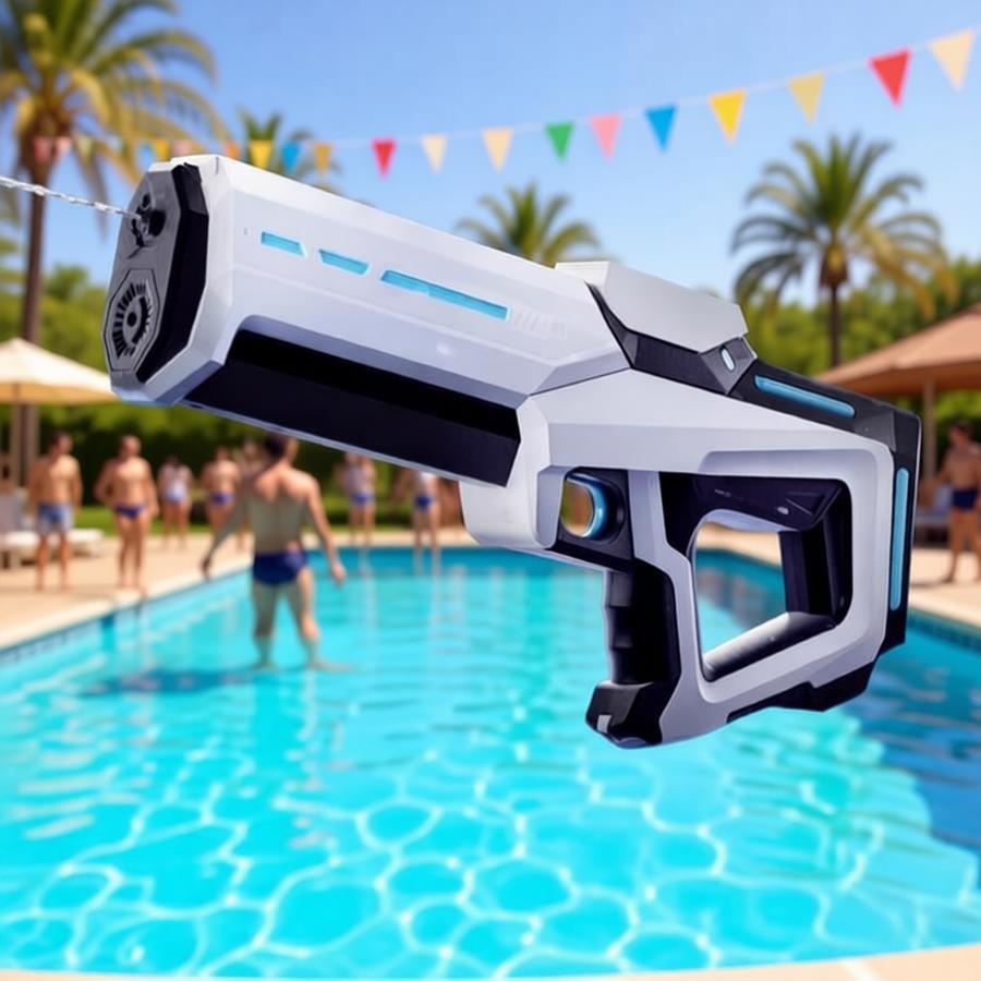Poderoso Lançador de Água Elétrico Automático para Crianças, Brinquedo de Verão para Jogos de Tiro na Piscina e Praia, Presente Divertido para Crianças