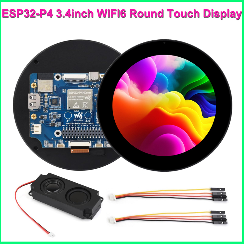 Waveshare ESP32-P4 3,4 inch WIFI6 IPS Rond Touch LCD-scherm RISC-V Development Board 800x800 Ondersteuning ESP-IDF VSCode Arduino IDE