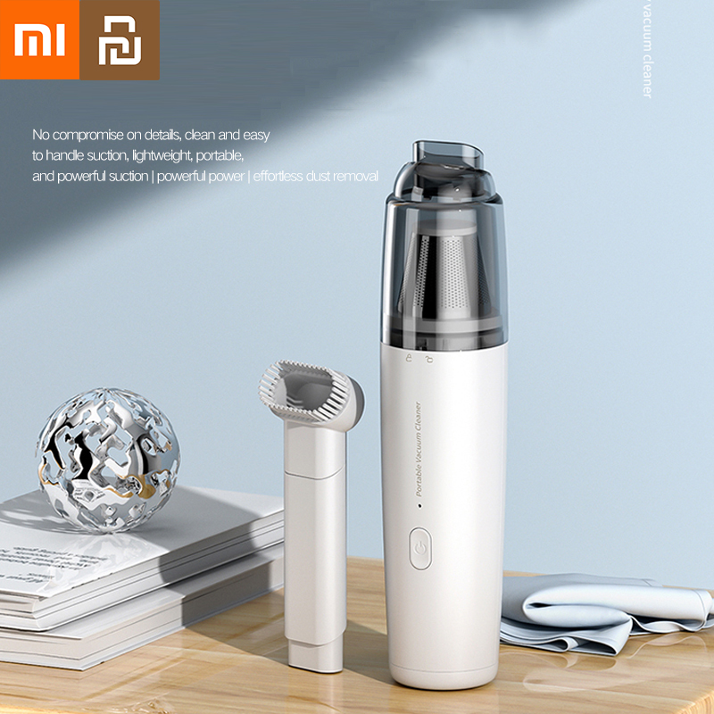 Xiaomi Youpin-aspiradora portátil para coche y hogar, elemento de filtro de Metal con carga inalámbrica, Mini alta potencia con cabezal de cepillo