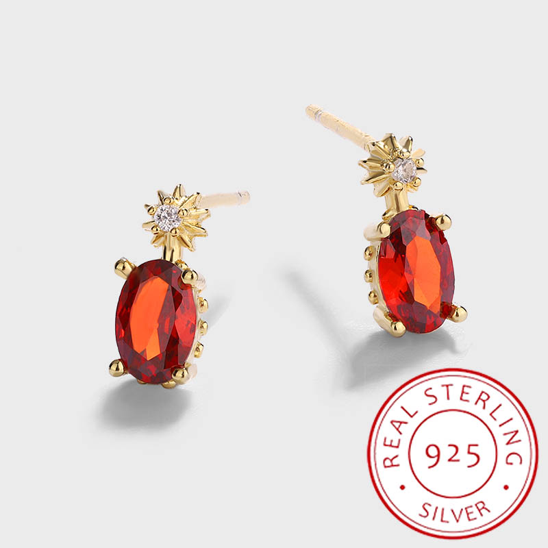 Boucles d'oreilles adrene ovales fleur de soleil en or 14 carats, bijoux créatifs, argent regardé S925 authentique, cadeau de la fête des léons