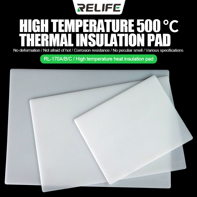 RELIFE-almohadilla de aislamiento térmico de silicona, pistola de aire caliente, estera de retrabajo resistente al calor, plataforma de reparación de soldadura para Estación de soldadura BGA