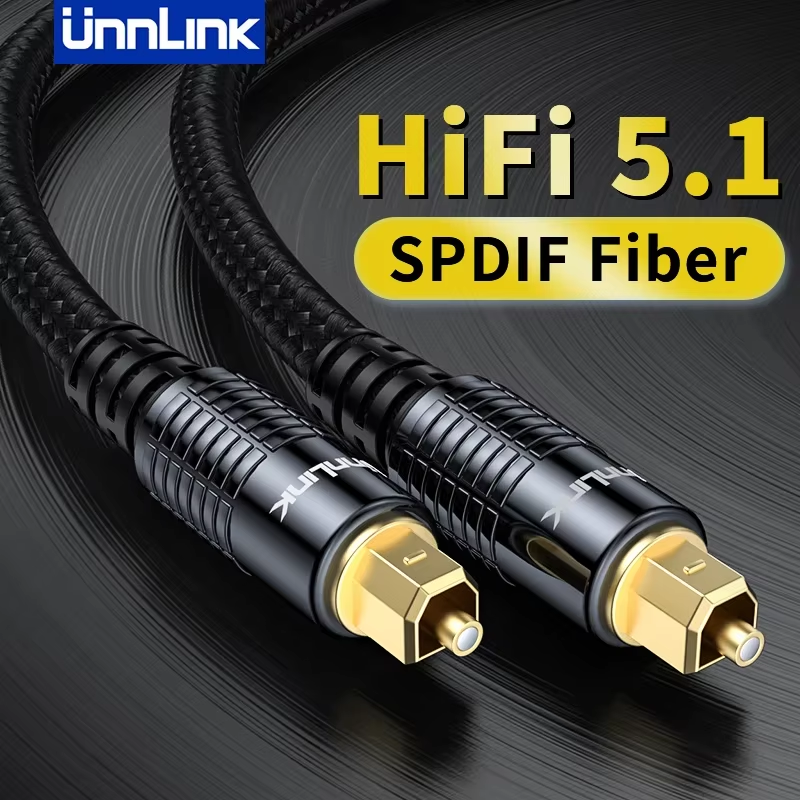 Unnlink SPDIF optisches Audiokabel, digitales HiFi 5.1, Toslink-Kabel für TV-Box, PS4-Lautsprecher, Blu-ray, Xbox 360-Verstärker, Subwoofer