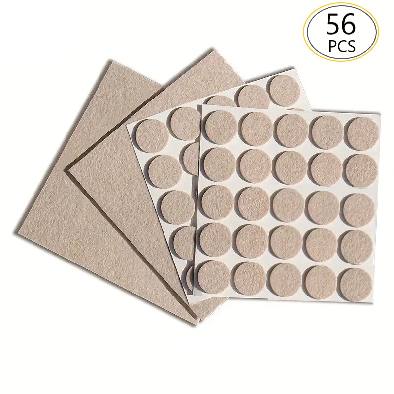 56 pçs almofadas de perna de cadeira de feltro 3mm de espessura piso protetor de risco esteira mudo antiderrapante auto adesivo diy acessórios de móveis