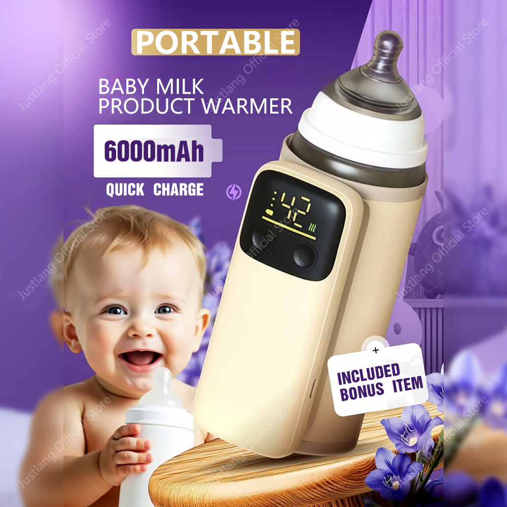 JUSTLANG Rechargeable Baby Bottle Warmer 6 Heat Level Multifunction Breast Milk Warmer Accurate Temperature Control Baby Bottle
