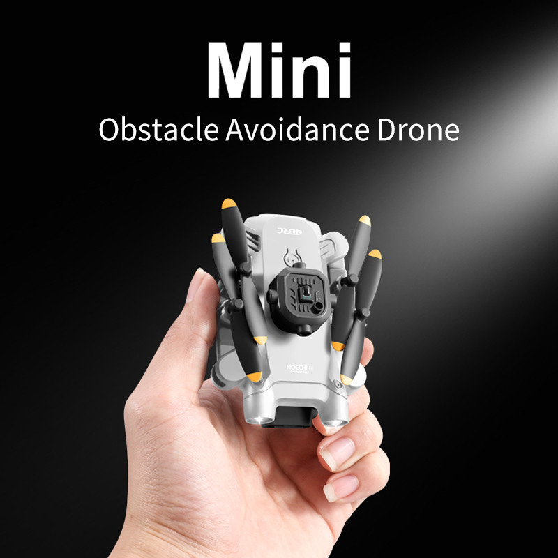 Mini V30 WiFi FPV Drone con doppia fotocamera 4K HD Droni per evitare ostacoli Pieghevole RC Quadcopter Regalo per adulti Bambino Nero Grigio