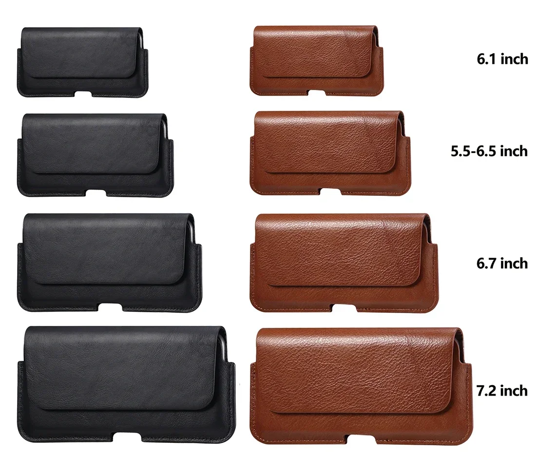 Hoogwaardig Lederen Hoesje Telefoonhoes Riem Tas Voor Iphone 15 14 13 12 Mini 11 Pro 7 8 Plus Xr X Voor Samsung S24 S23 S22 Voor Huawei