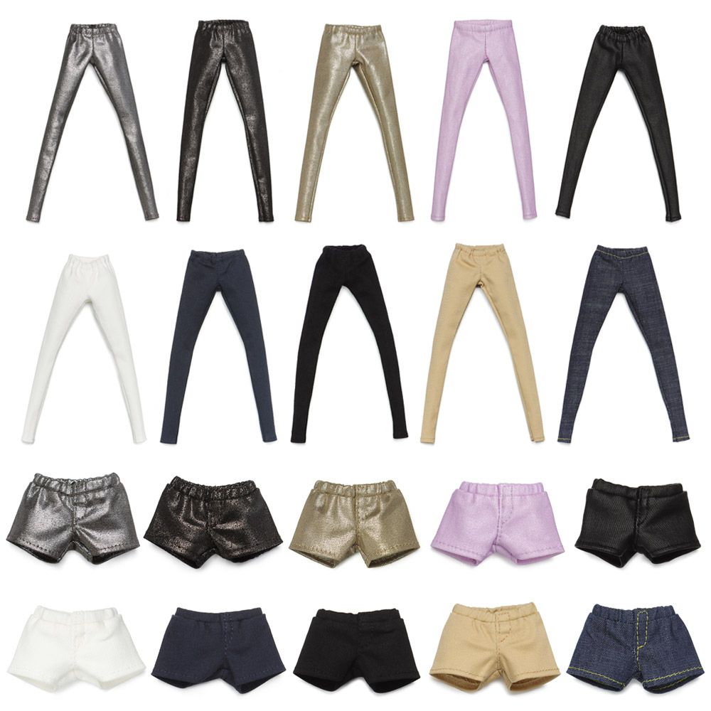 1/6 ubranka dla lalki dolne spodnie modne spodenki jeansowe elastyczne rajstopy legginsy spodnie ze skóry PU dla 30CM akcesoria dla lalek BJD