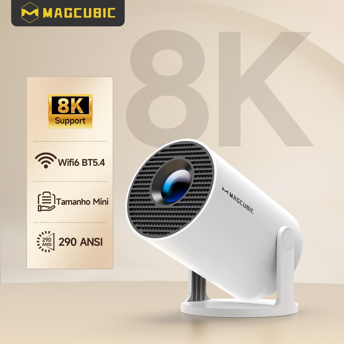 Magcubic hy300 pro 8k hd projetor android14 duplo wifi6 290ansi allwinner h726 bt5.0 1280*720 cinema em casa projetor ao ar livre hy300