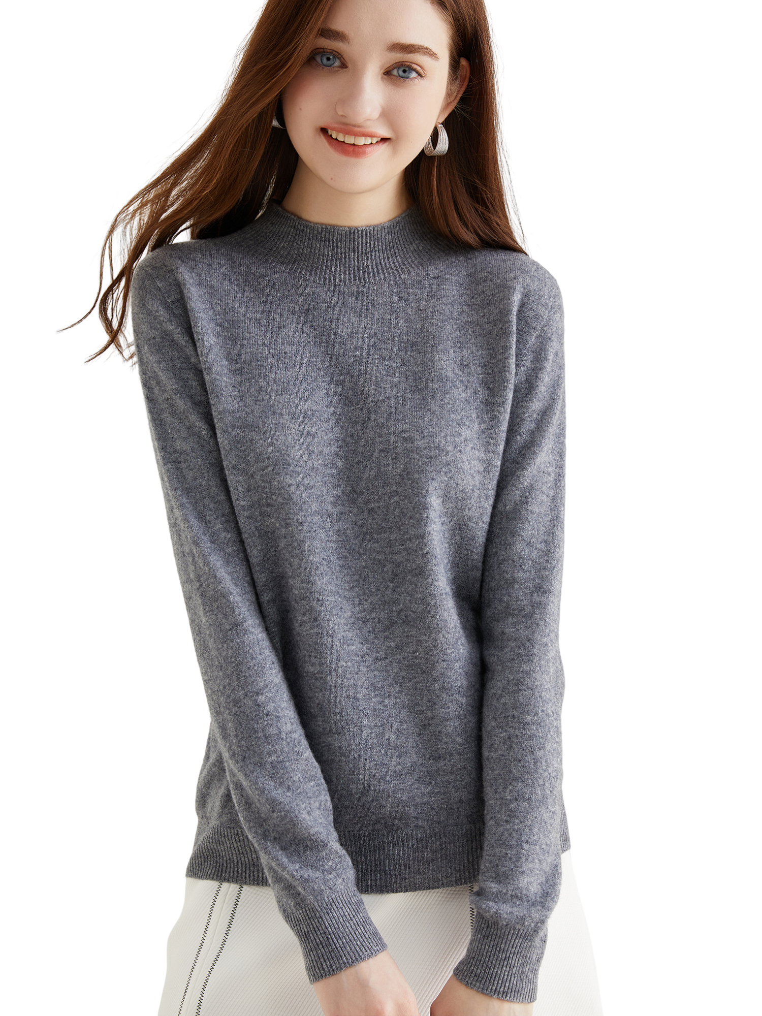Nuevos suéteres de cuello alto, Tops, suéter para mujer, prendas de punto de lana, jersey de punto de lana 100%, nuevos jerseys de manga larga de invierno, ropa para mujer