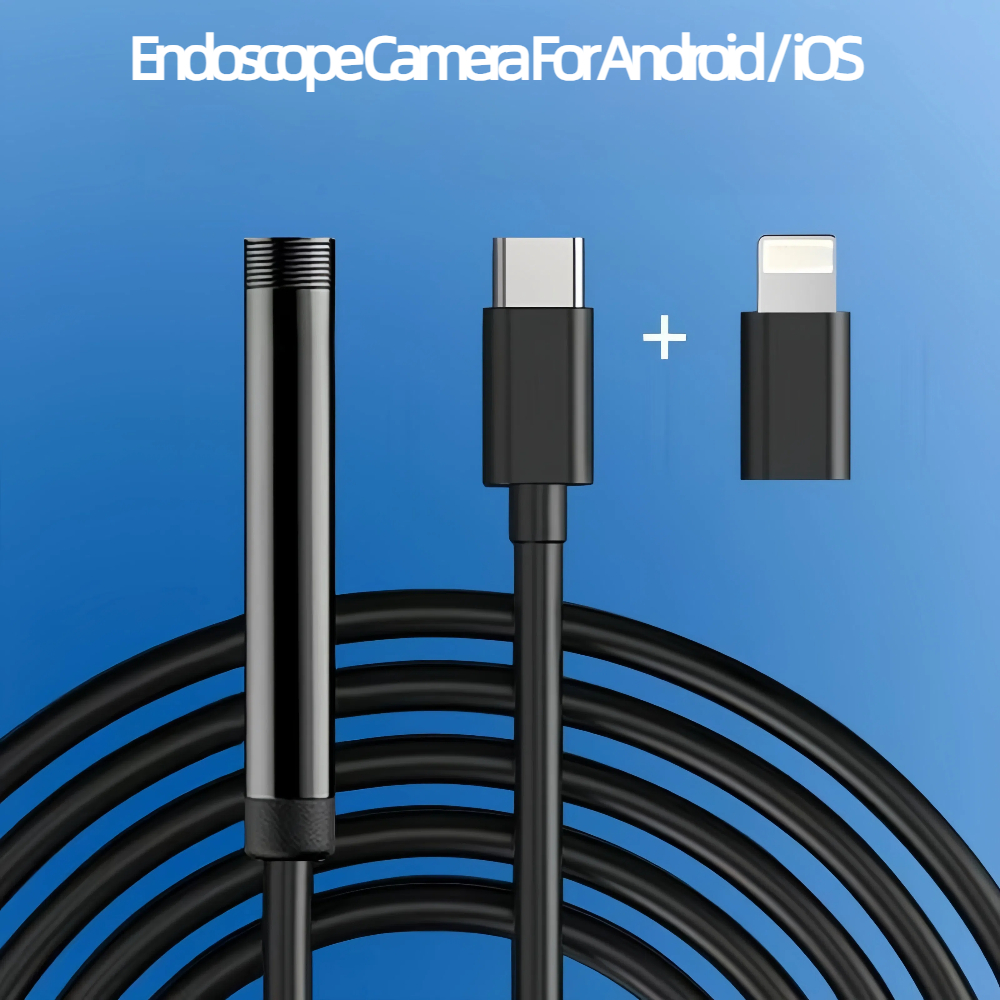 Caméra endoscopique type-c 1080P 2MP 1/3/5/10M, caméra d'inspection, Endoscope de canalisation de voiture pour Android IOS (15,16,12,11,8,6........)