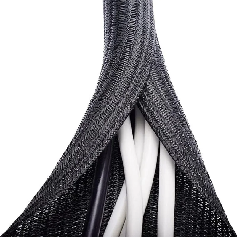 1 m, 3 m, 5 m, geflochtene Kabelhülle, Haustier-Nylon-Wickelhülle für Schreibtisch, PC, TV, Drahtschutz, Kabelmanagement-Wrap