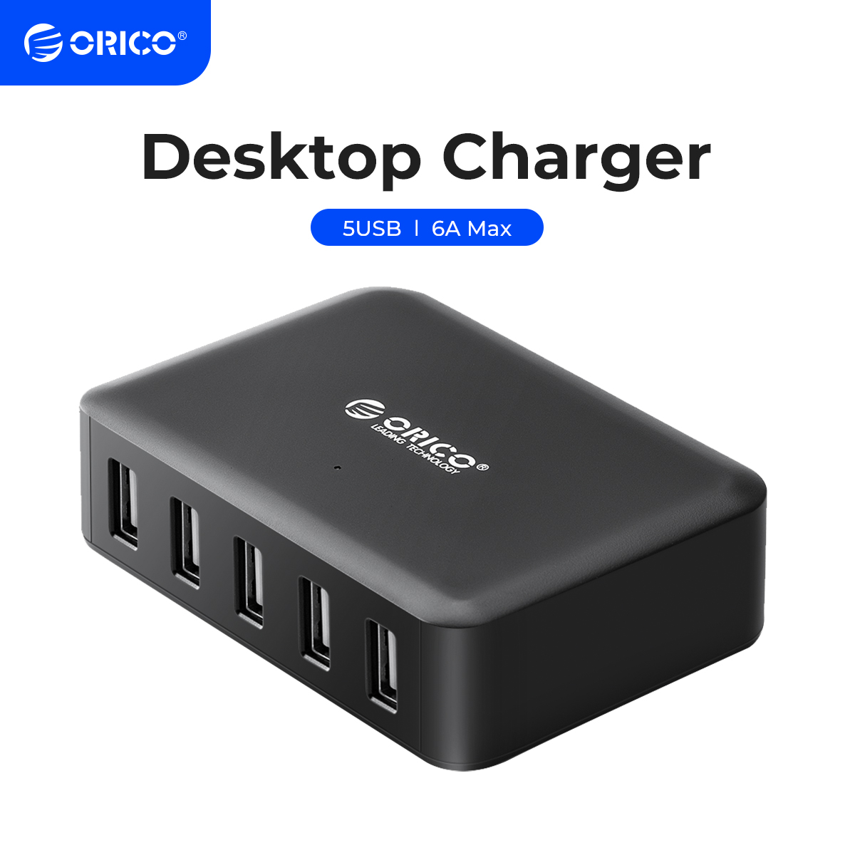 ORICO-estación de carga USB para escritorio, estación de carga multipuerto para iPhone, Samsung, Xiaomi, Huawei