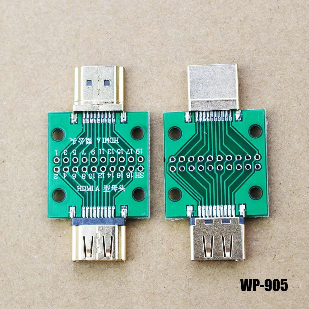 1 шт. тестовая плата HDMI (штекер-гнездо) с мини-разъемом и платой PCB, шаг 2,54 мм, 19/20-контактный адаптер DP HD A (гнездо-штекер)