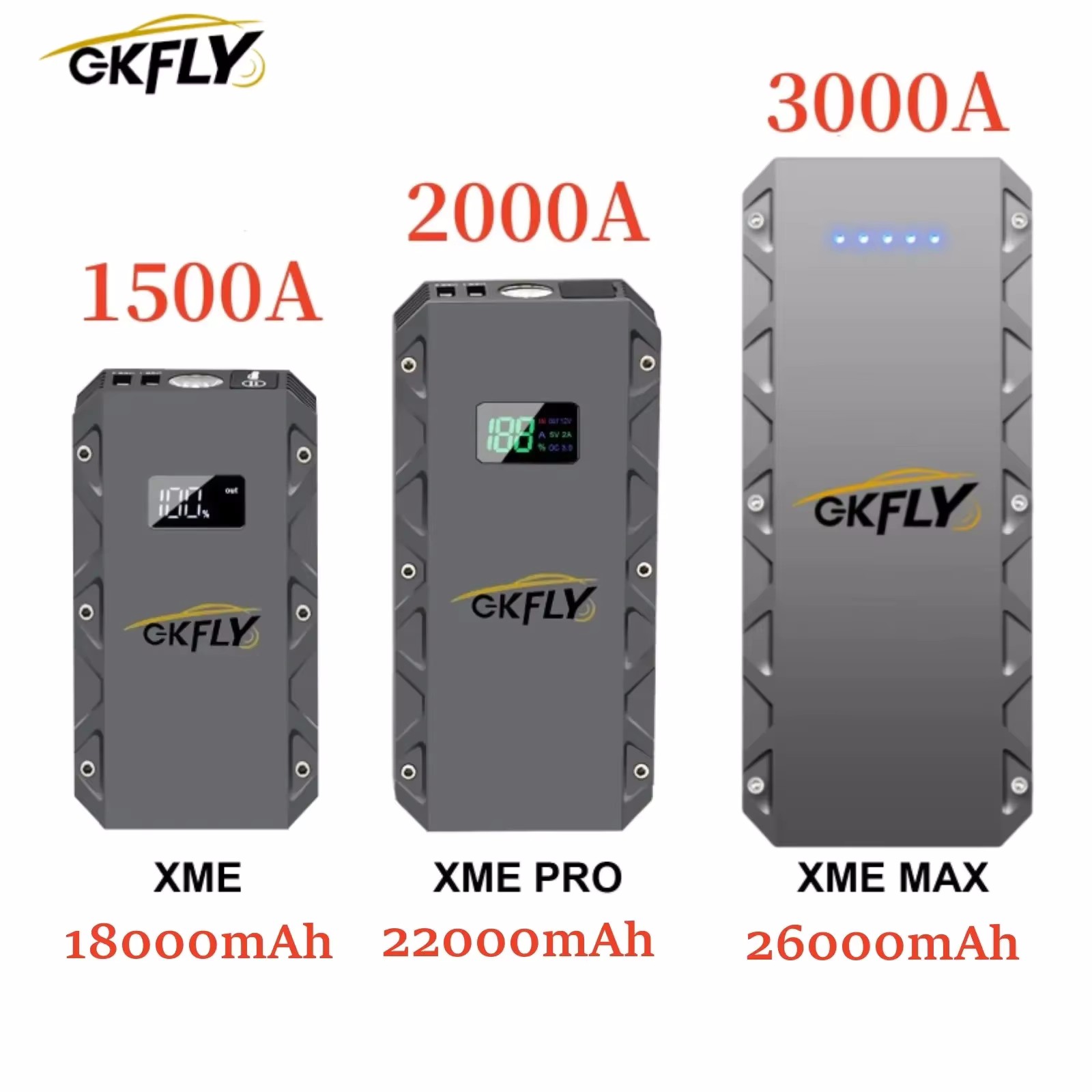 GKFLY 1500A/2000A/3000A arrancador de batería de coche dispositivo de arranque banco de energía Cable de arranque amplificador de batería de coche para puente diésel de gasolina