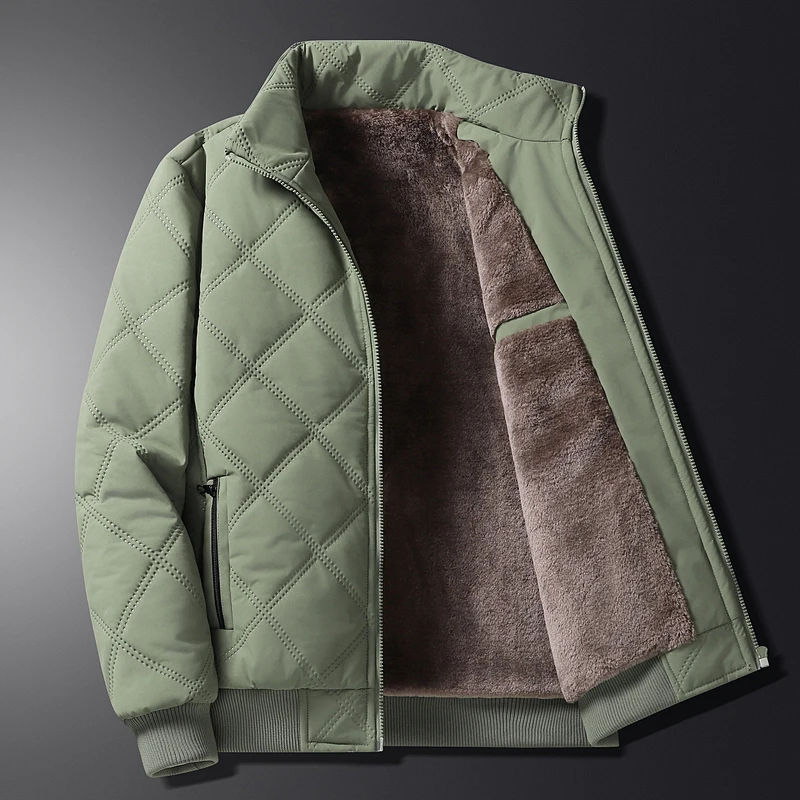 Homens grossos quentes jaquetas de inverno cor sólida casacos casuais suporte roupas masculinas topo parkas homem puffer jaqueta algodão acolchoado outwear