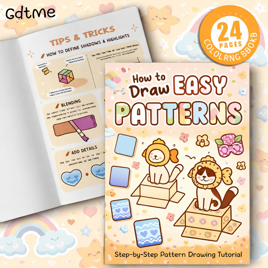 Adult DIY Coloring Book Bold Simple Style Home Leisure Relax Stress Relief Parent Child Interaction Creativity Improvement
