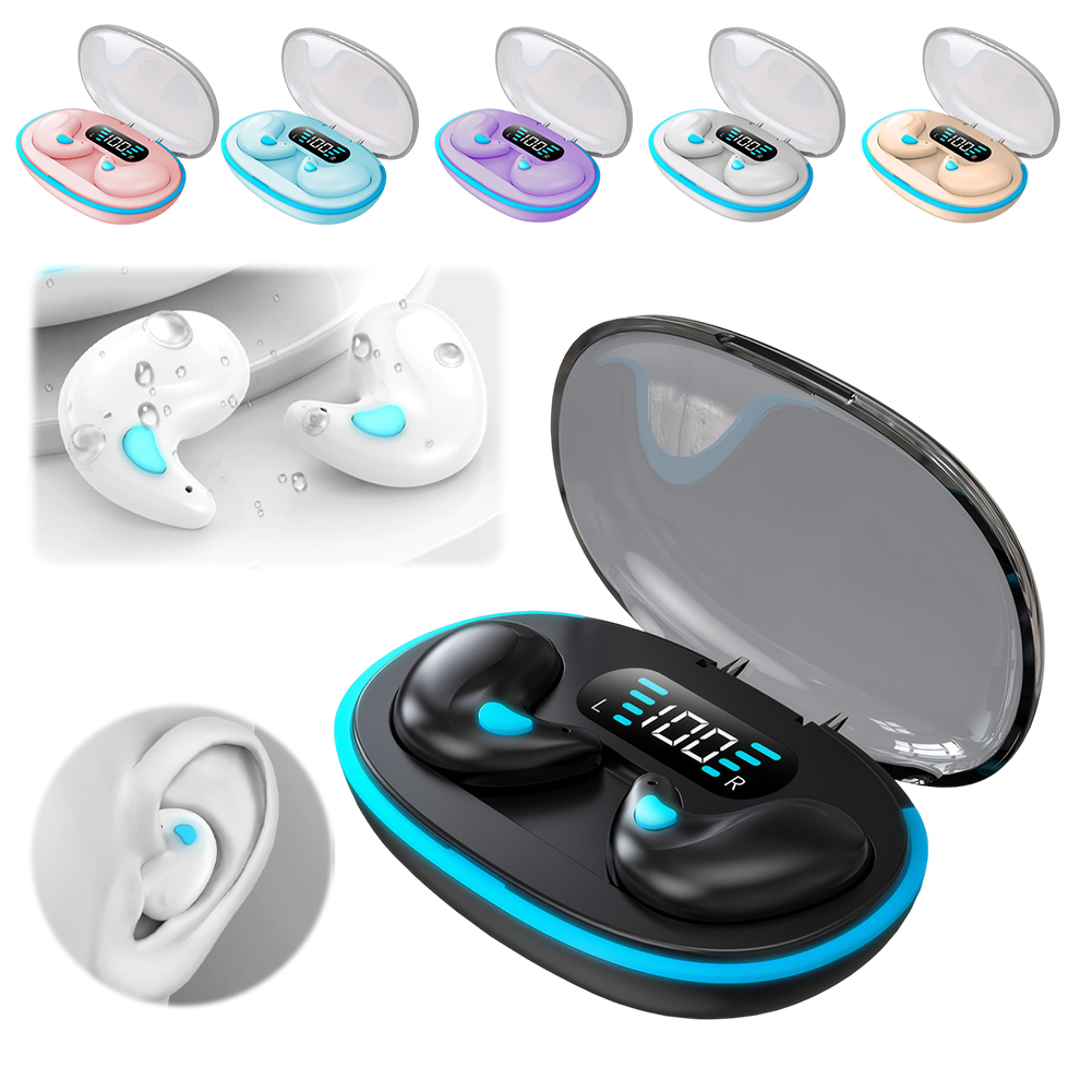 Écouteurs Bluetooth 5.3, Micro oreillettes de sommeil sans sens, suppression du bruit, oreillettes ouvertes, commande tactile pour les voyages et les affaires