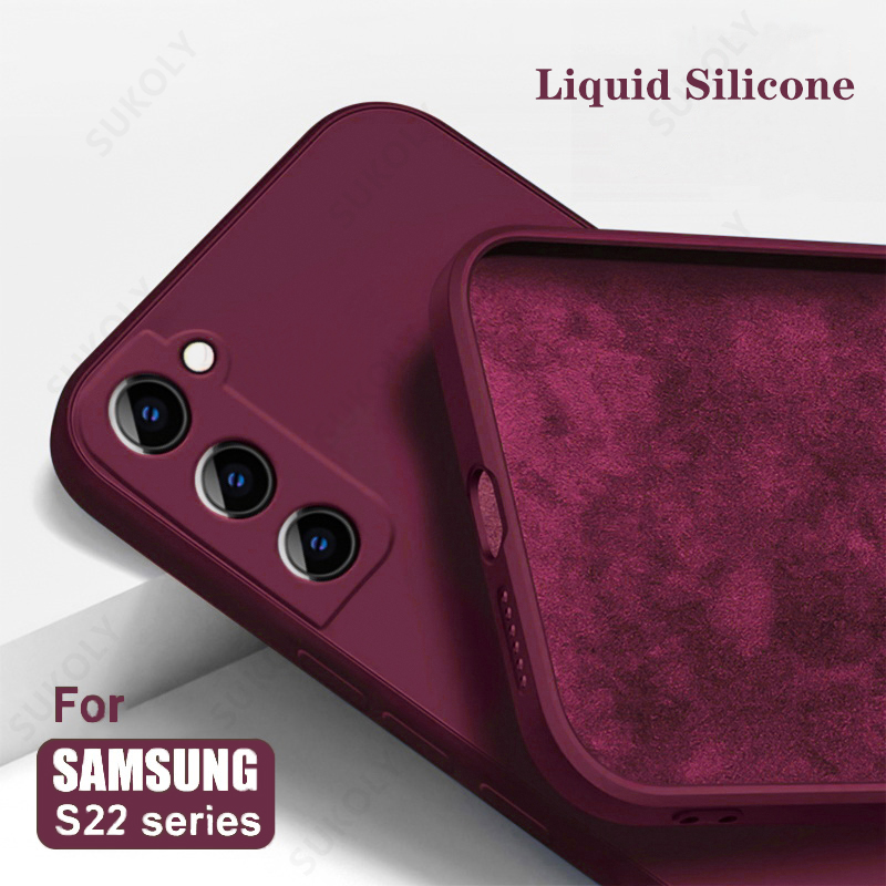 Funda de Silicona Líquida para Samsung Galaxy S24 S25 FE S26 S23 S22 Ultra Plus S25 Edge A57 A37 A56 A17 A16 A36 A54 A55 5G, Cubierta Suave