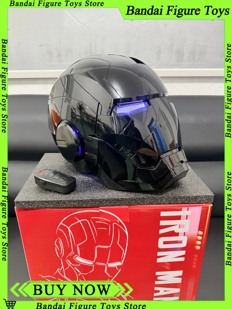 Novo Capacete Preto Mk5 do Homem de Ferro - Os Vingadores 1/1, Capacete Usável Transformável com Ativação por Voz, Coleção Elétrica, Decoração, Presente