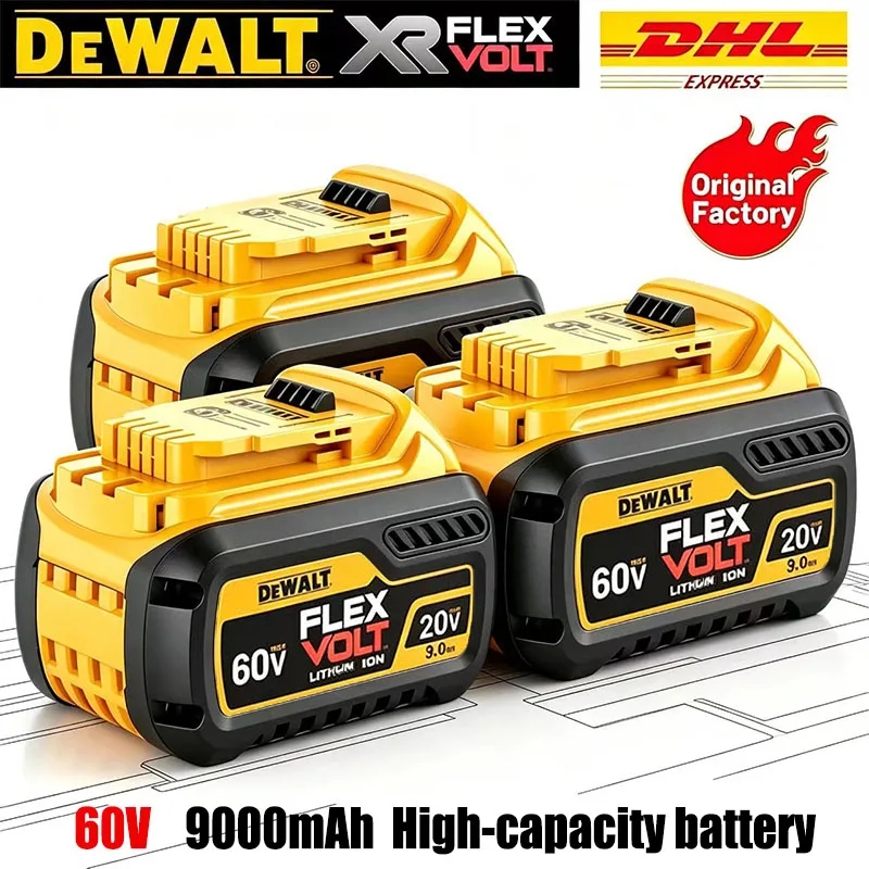Оригинальный аккумулятор DeWALT 20В/60В 9000мАч MAX FlexVolt для DCB200 DCB205 DCB206 DCB209 DCB182, аккумулятор для электроинструментов, авиадоставка