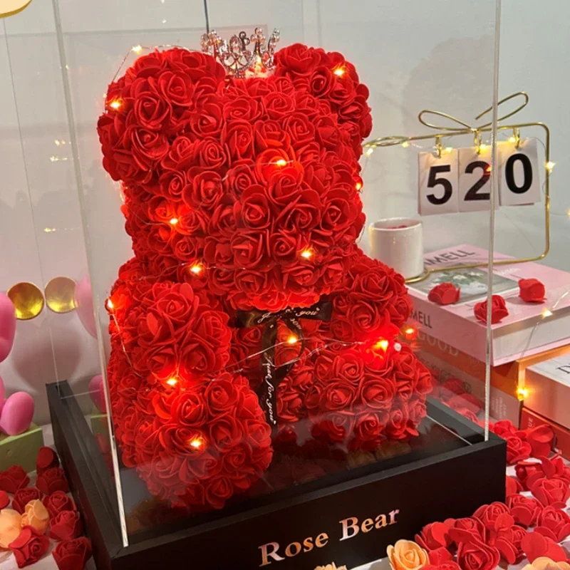 2026 Kunstbloem Eeuwige Roos Teddybeer voor 520 Moederdag Valentijnsdag Verjaardag Cadeaus & Decoraties