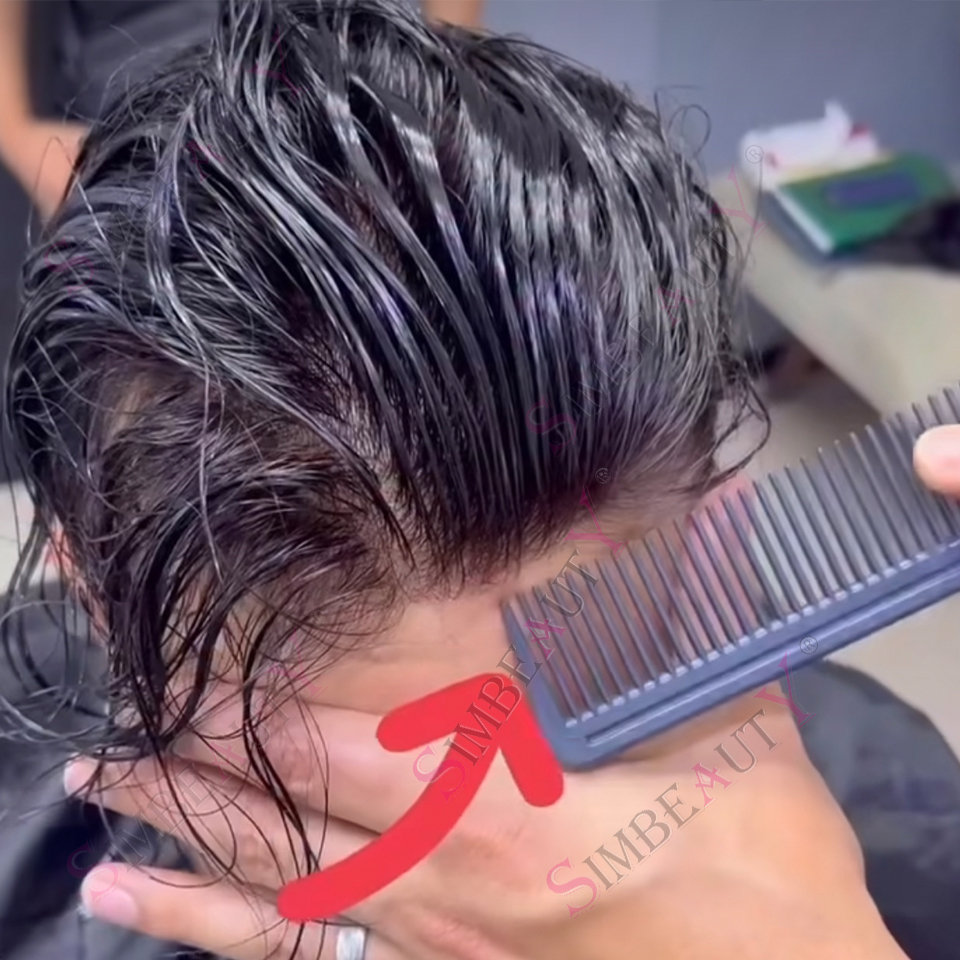 Pelucas de hombre realistas de densidad 80% 0,02 peluquín de piel ultrafina línea de cabello súper Natural cabello humano prótesis capilares indetectables para hombres