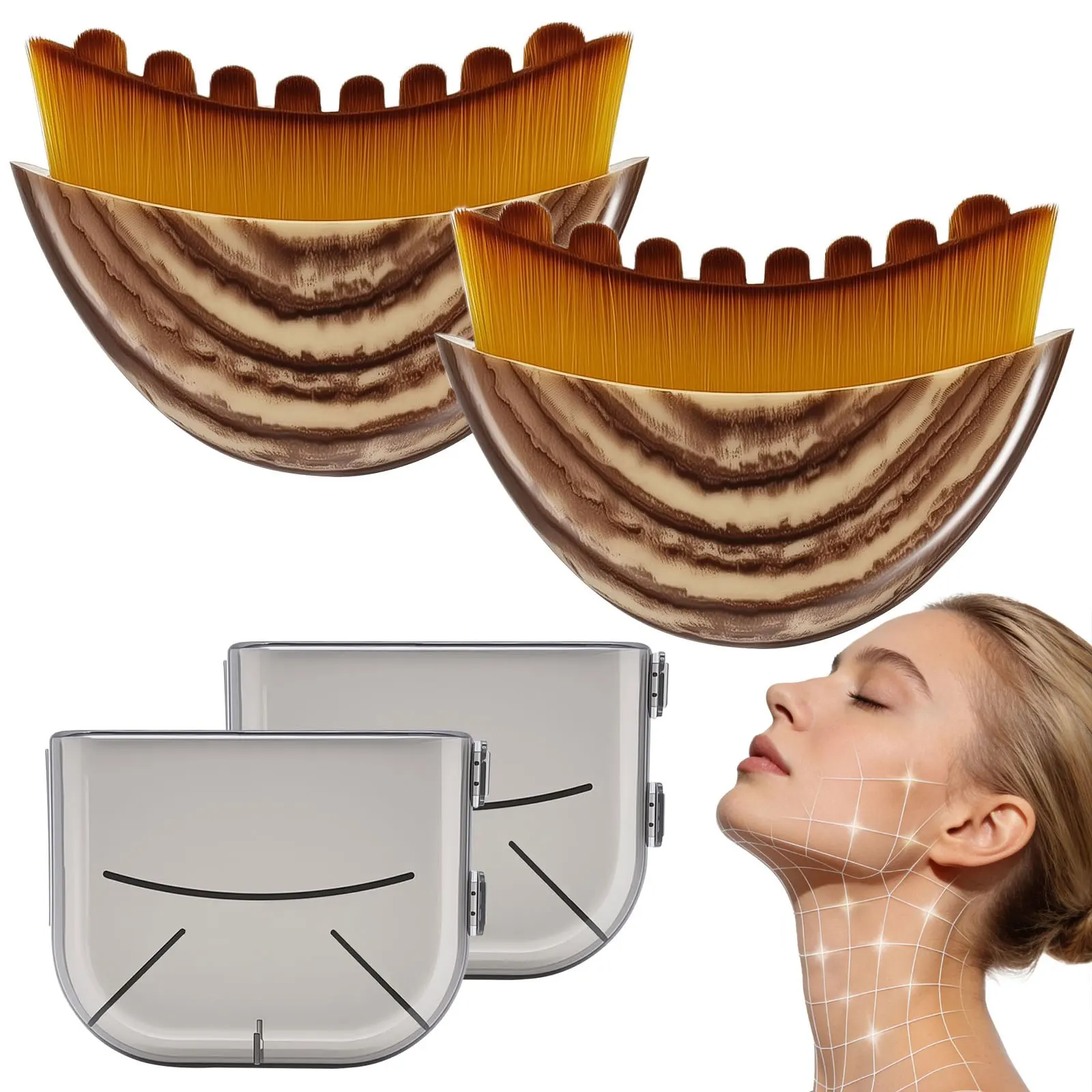 Masażer do twarzy, szczotka do konturowania limfatycznego, masażer do modelowania linii szczęki i podbródka, drenażowy masażer do twarzy, ergonomicznie zaprojektowany, dopasowany do skóry, precyzyjnie dopasowany.