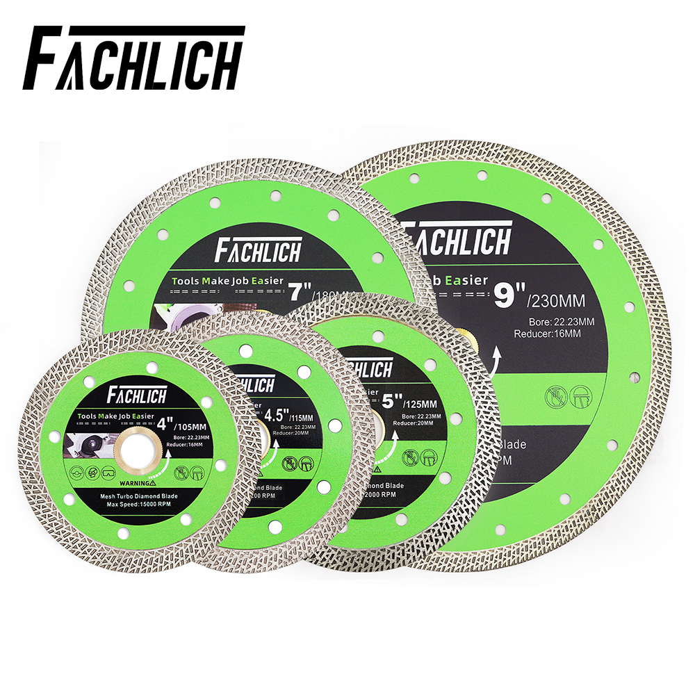 FACHLICH 1 шт. Диаметр105/115/125/180/230 мм, сетка, турборезной диск, пильное полотно, резак для мрамора, гранита, плитки, фарфора, керамики, режущая пластина