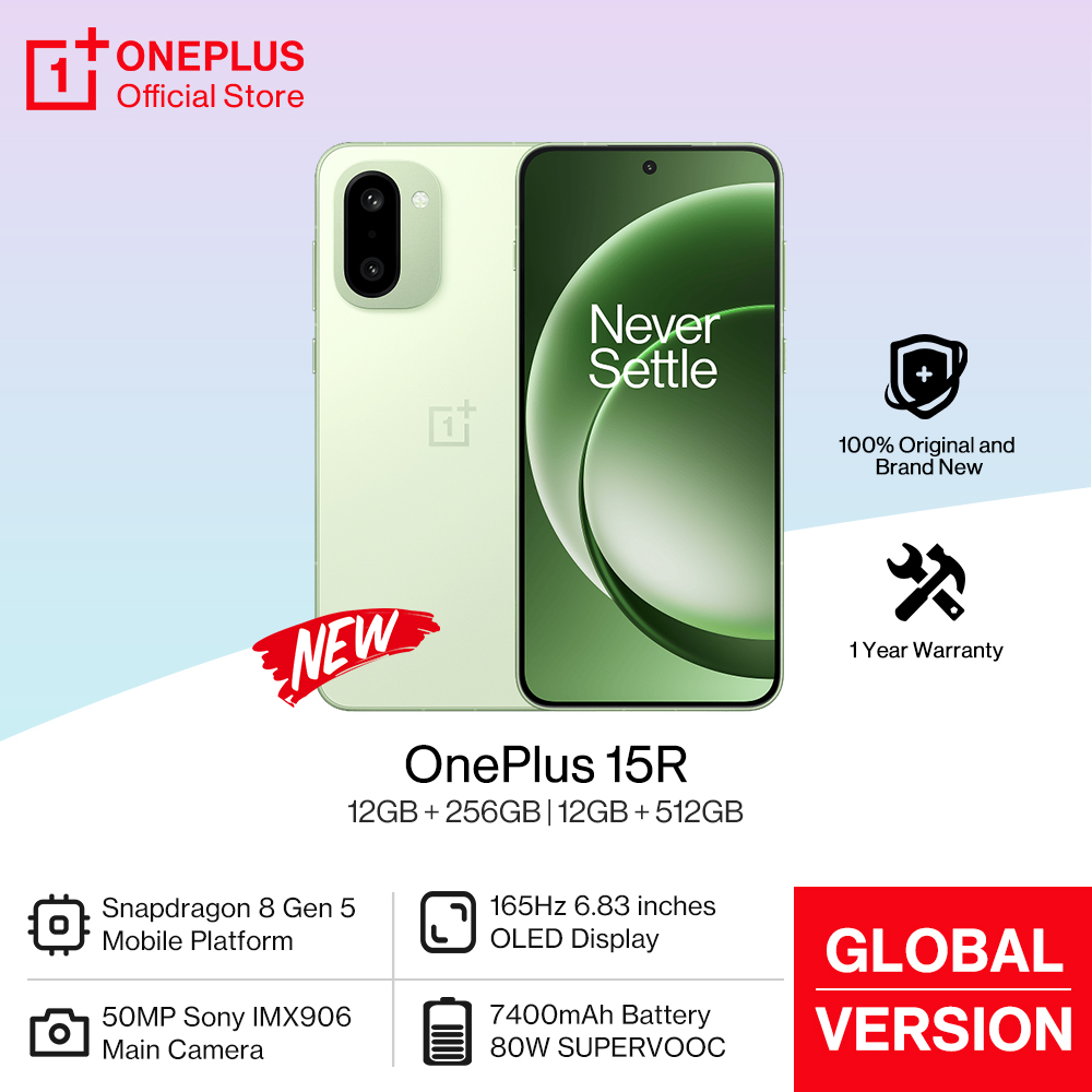 Estreno mundial OnePlus 15R Versión global Smartphone Snapdragon 8 Gen 5 7400mAh Batería 165Hz Pantalla IP68 IP69