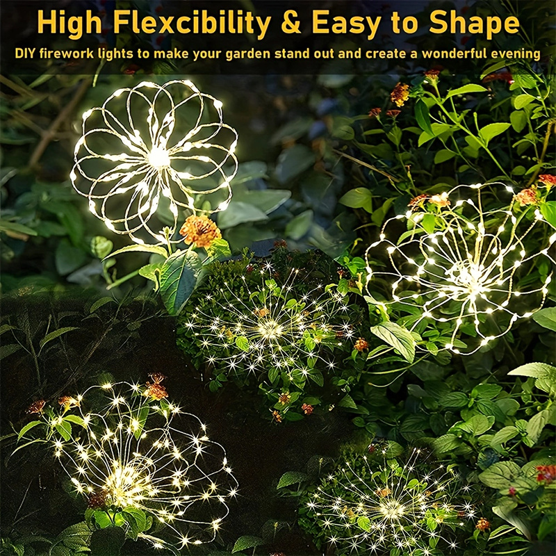 LED feu d'artifice solaire lumières décoration de jardin fée lumières étanche extérieur pissenlit pelouse lampe pour jardin paysage pelouse décor
