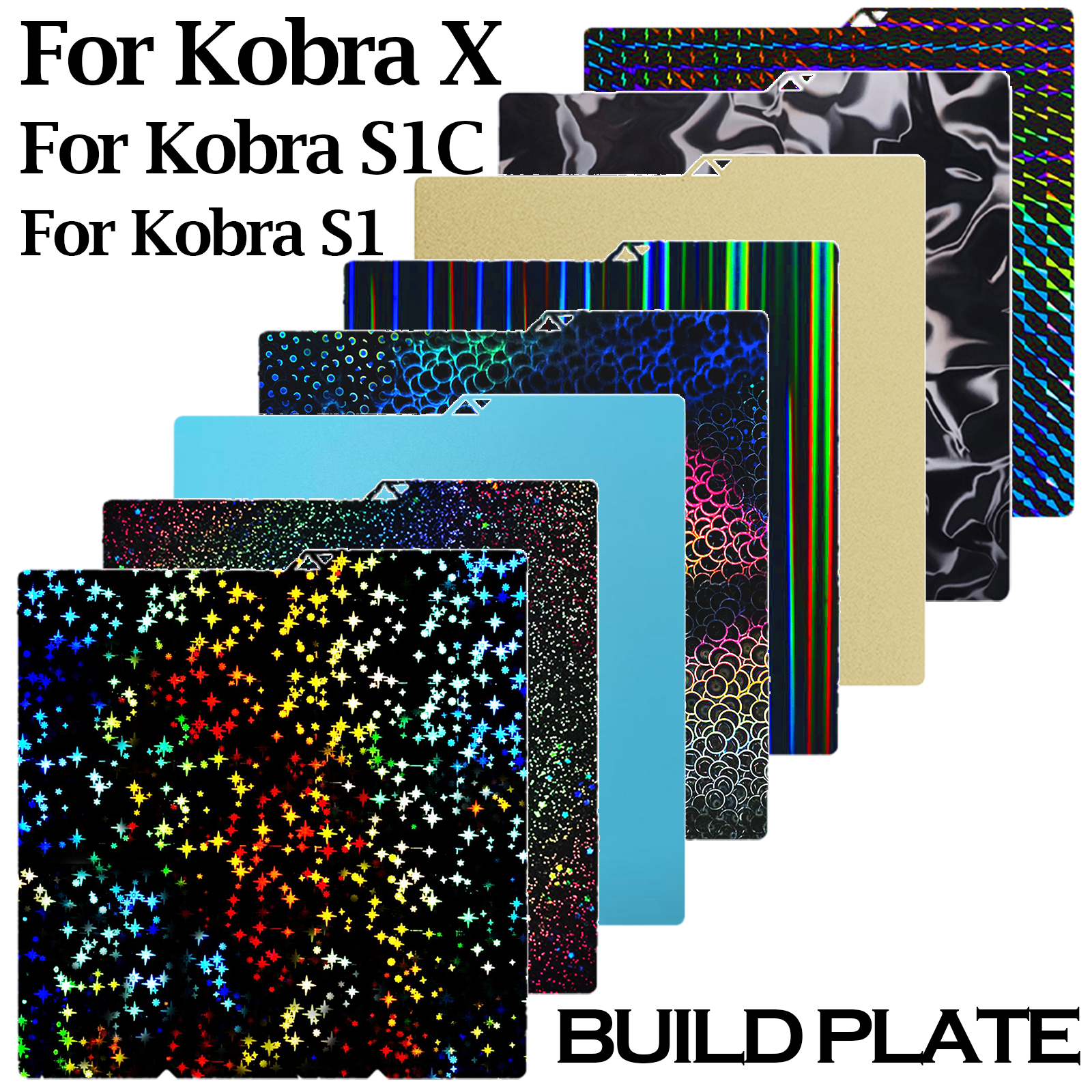 Для Anycubic Kobra X Build Plate Super Adhsion PEI Текстурированное ПЭТ-волокно из углеродного волокна для Anycubic KX Kobra S1 Детали тепловой кровати для 3D-печати