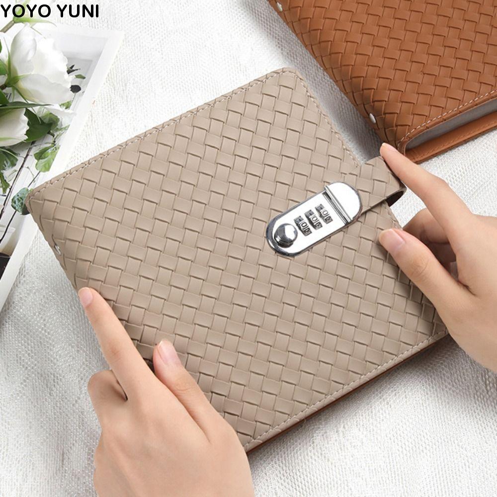 Emboss FWeaving Texture Envelop Savings Challenges Book 50Sheets Savings Handbook Budget Binder with Lock Refillable PU Leather
