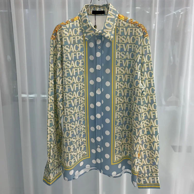 Camisas reais de luxo para homens casual vintage manga longa masculino social paisley carta impressa camisa chemise homme manche longue