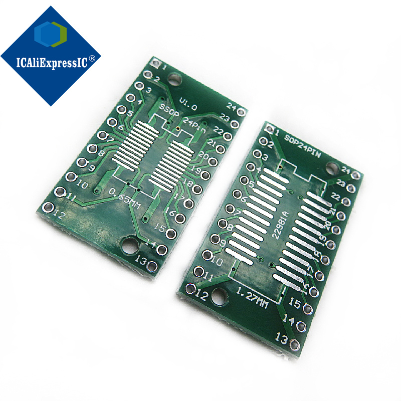 SOP24 SSOP24 TSSOP24 SMD a DIP en línea, placa adaptadora de 0,65/1,27mm, 10 unidades