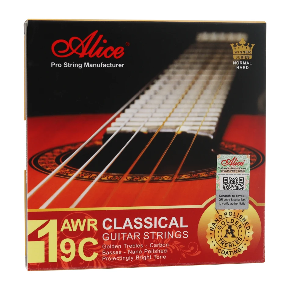 Alice AWR19C สายกีตาร์คลาสสิก Golden Carbon Silver Plated Cooper Winding ปกติแรงดึงสูง