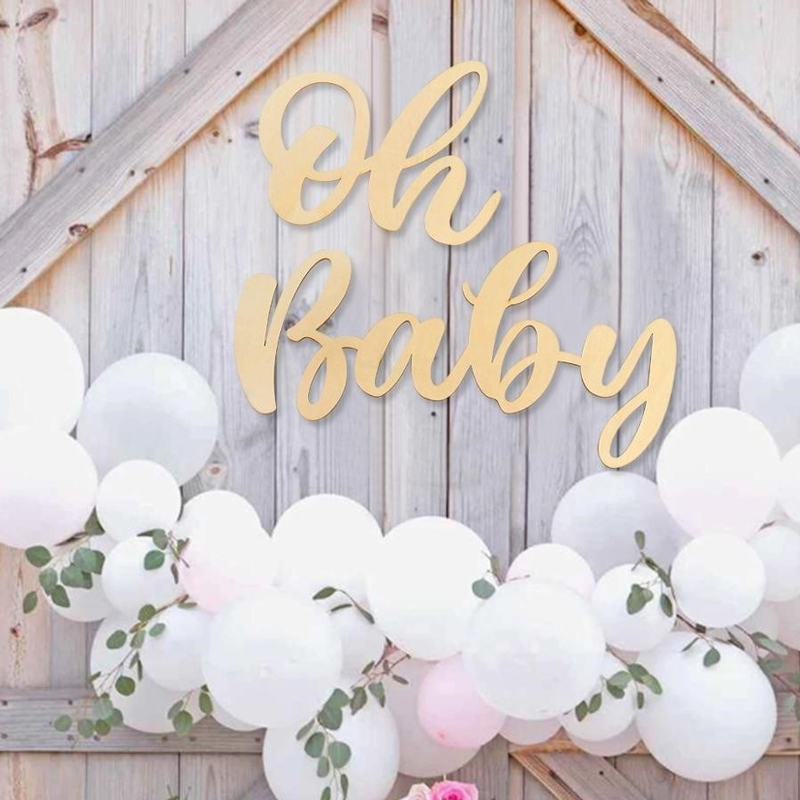 Oh Baby деревянный знак настенный знак с буквенным принтом для мальчиков и девочек, украшение для детского душа, декор для дня рождения, раскрытие пола, реквизит для фотобудки