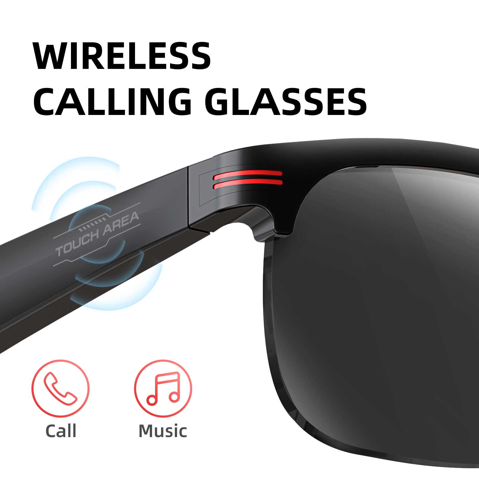แว่นตาอัจฉริยะ Bluetooth ใหม่สําหรับการวิ่งกลางแจ้ง แว่นกันแดดเพลง/โทร/กีฬา/การเดินทาง/ขับรถ/ธุรกิจสําหรับผู้ชายและผู้หญิง