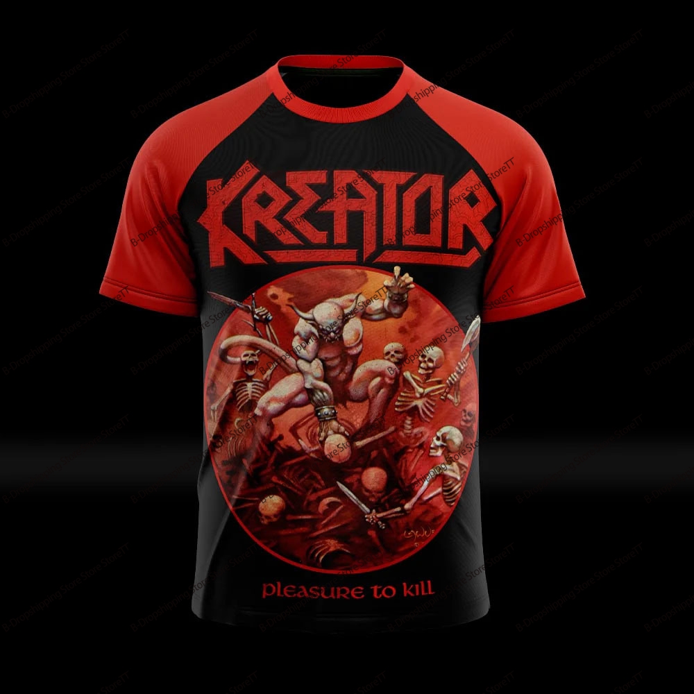 Nieuwe Rock Kreator Band 3D Gedrukt Mannen En Vrouwen T-shirts Mode Korte Mouwen Hip Hop Straat Harajuku Top Herenkleding