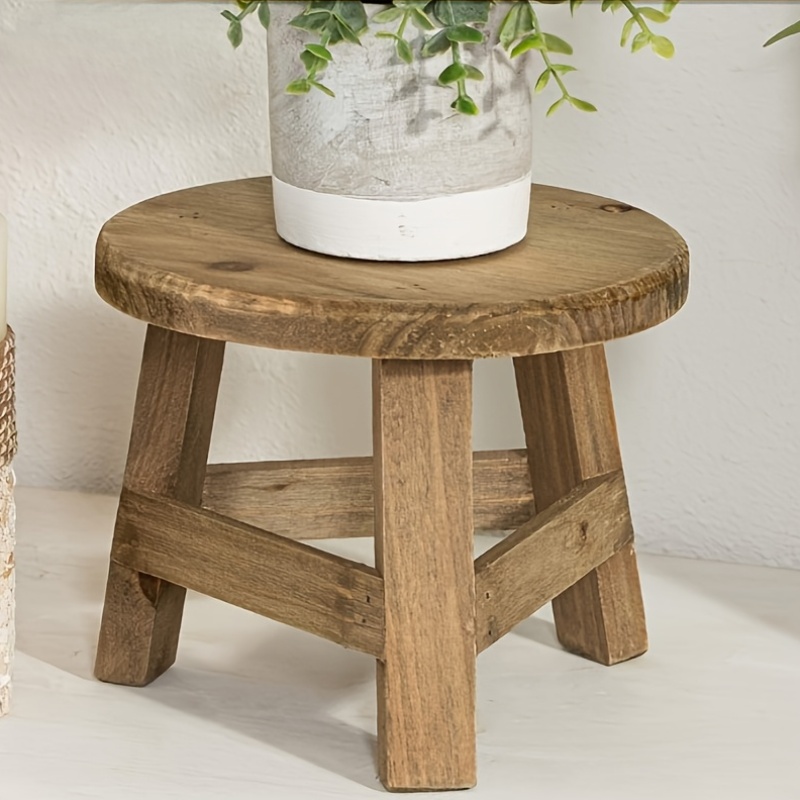 Wooden Mini Stool Display Stand, Modern Wooden Succulent Plant Stand, Suitable for Balconies, Perfect for Mother's Day Gifts