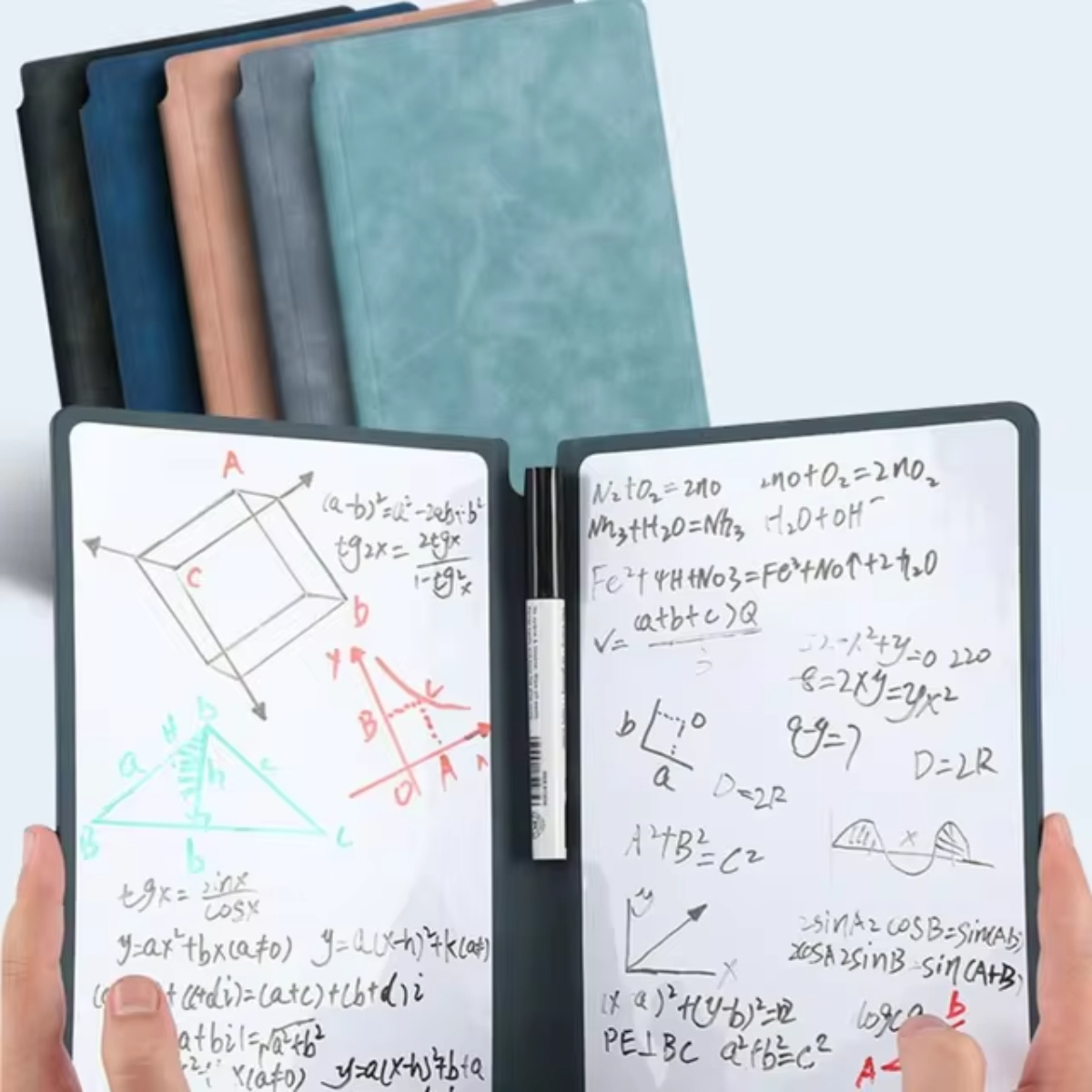 Cuaderno de pizarra reutilizable A5, libro de notas con bolígrafo de pizarra gratis, tela de borrado, planificador semanal, cuadernos portátiles