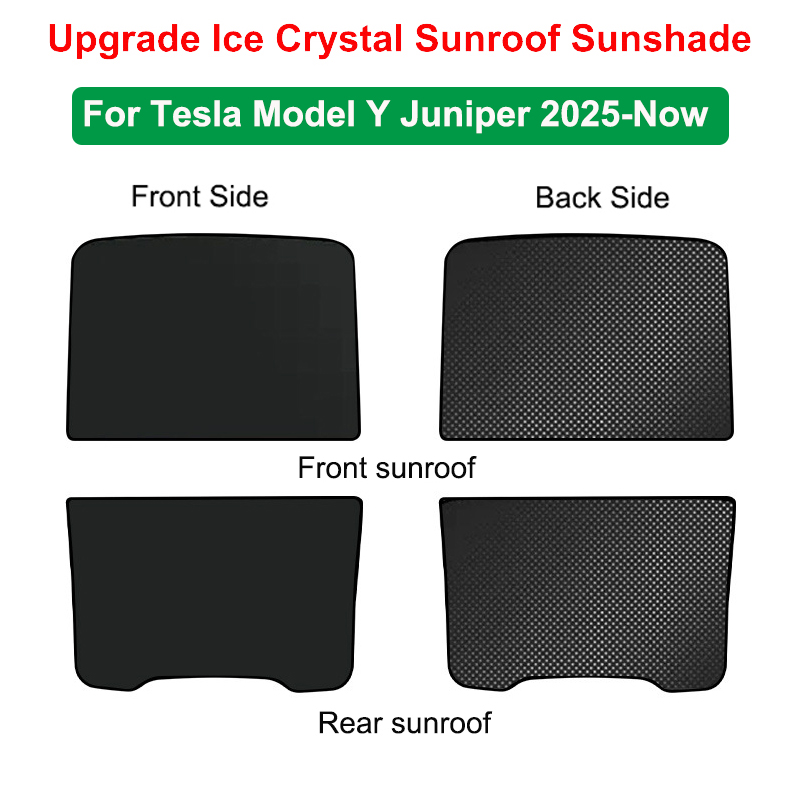 Sunroof Sunshades For Tesla Model 3 Highland 2024 Model Y Juniper Ice Cloth Buckle Sun Shade Glass Front Rear Skylight Accessory